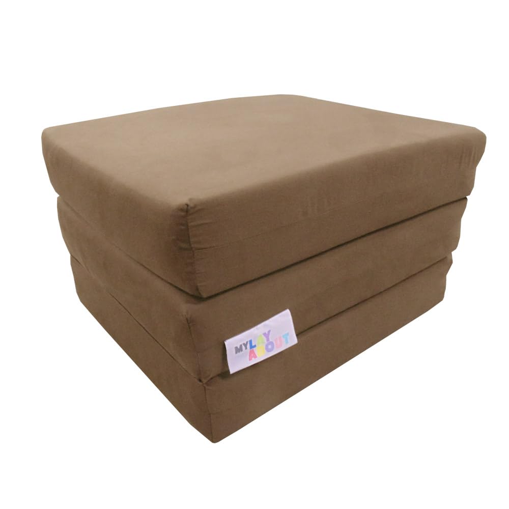 MyLayAbout Adult Z Bed - Memory Foam Fold-Out Chair & Mattress | 11 Color Options | Comfortable & Versatile Guest Bed (Taupe)