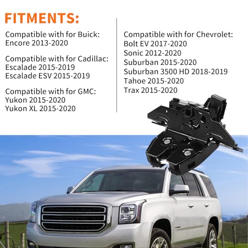 Image of 13515944 Rear Tailgate Trunk Latch Actuator Compatible with for Chevy Bolt EV Tahoe Trax Suburban 3500 HD Sonic, GMC Yukon XL, Cadillac Escalade, Buick Encore Replace# 13508110