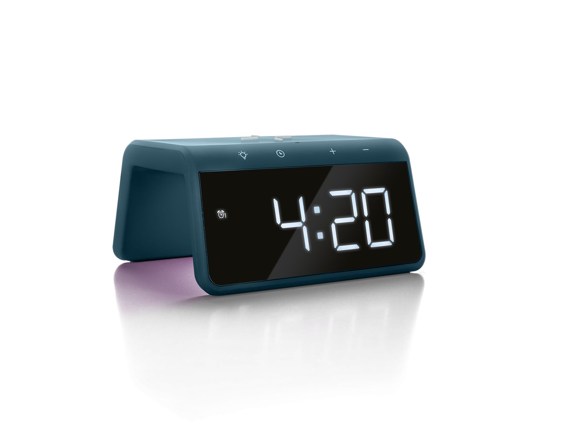 Caliber Cyfrowy budzik ze światłem, ściemniany wyświetlacz, podwójny alarm i stacja ładująca Quick Charge, dla dzieci i osób śpiących głęboko, głośny alarm, zegar cyfrowy