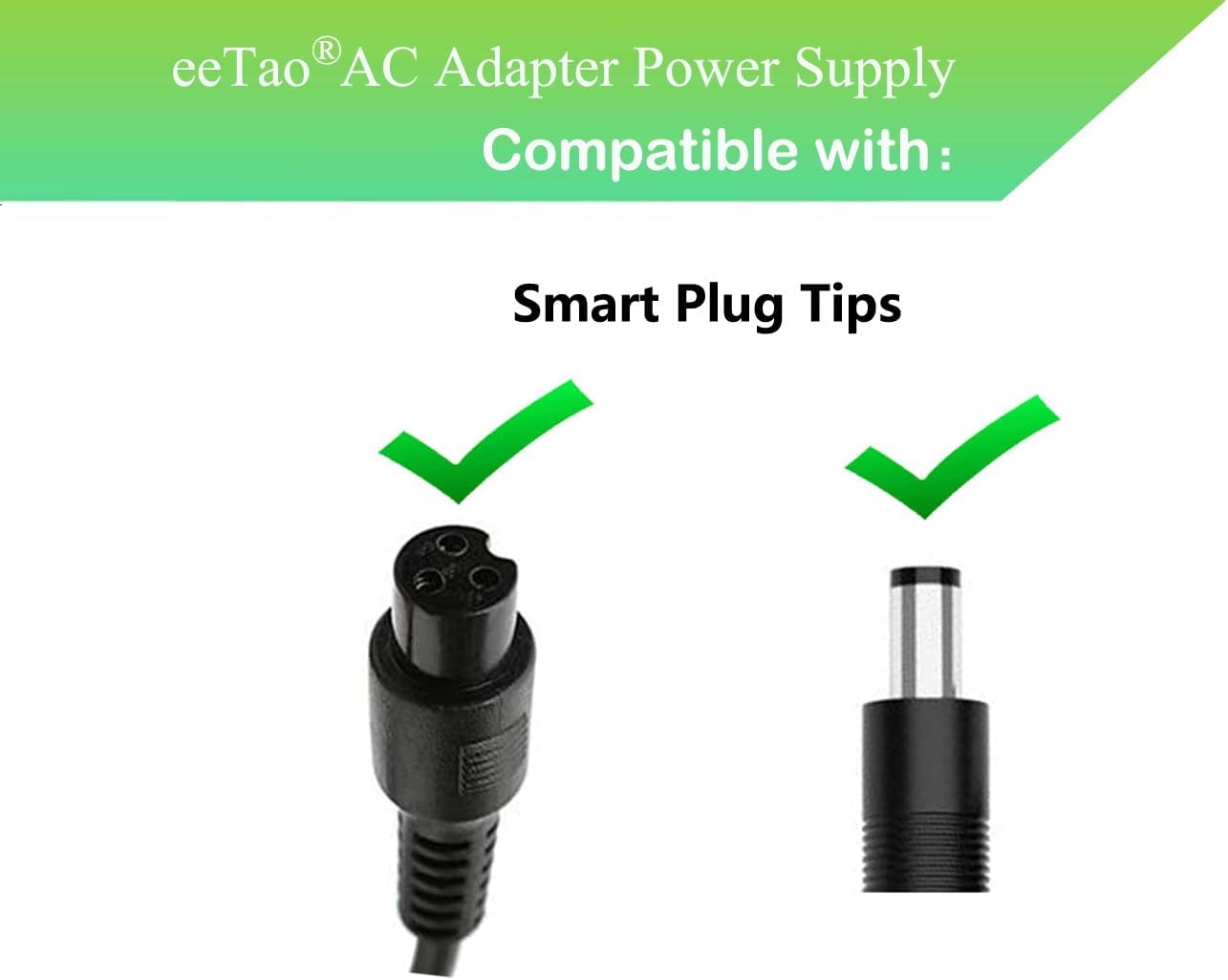 Smart Plug Tips showing 4-pin and barrel connectors