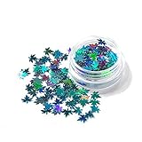 1 Box Green Weed Leaves Pot Leaf Glitter Nails Holographic Grass 3D Shape Gel Acrylic Nail Art Decorations for DIY Festival Accessories Weed Leaf Glitter Green Pot Leaf Sequin (06)