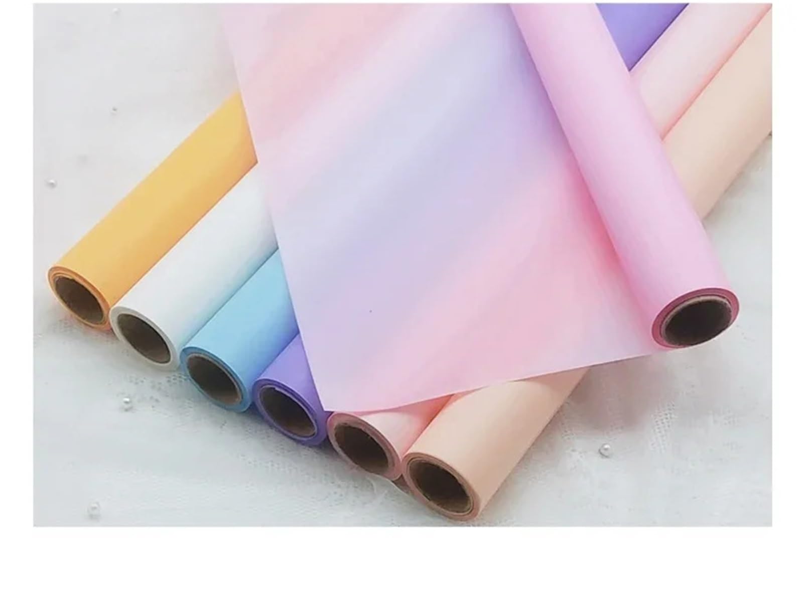 Blumengeschenk-Dekopapier, 60 cm x 11 Yards (ca. 10 m) mehrfarbige Geschenkpapierrolle for Blumensträuße(Light Purple)