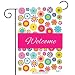 Olive Green Welcome Floral Garden Flag Double-sided Vivid Color Flowers Yard Flag, Polyester, Great Design Yard Flag to Brighten Up Your Home 12" x 18" + BONUS Rubber Stopper and Anti-wind Clip