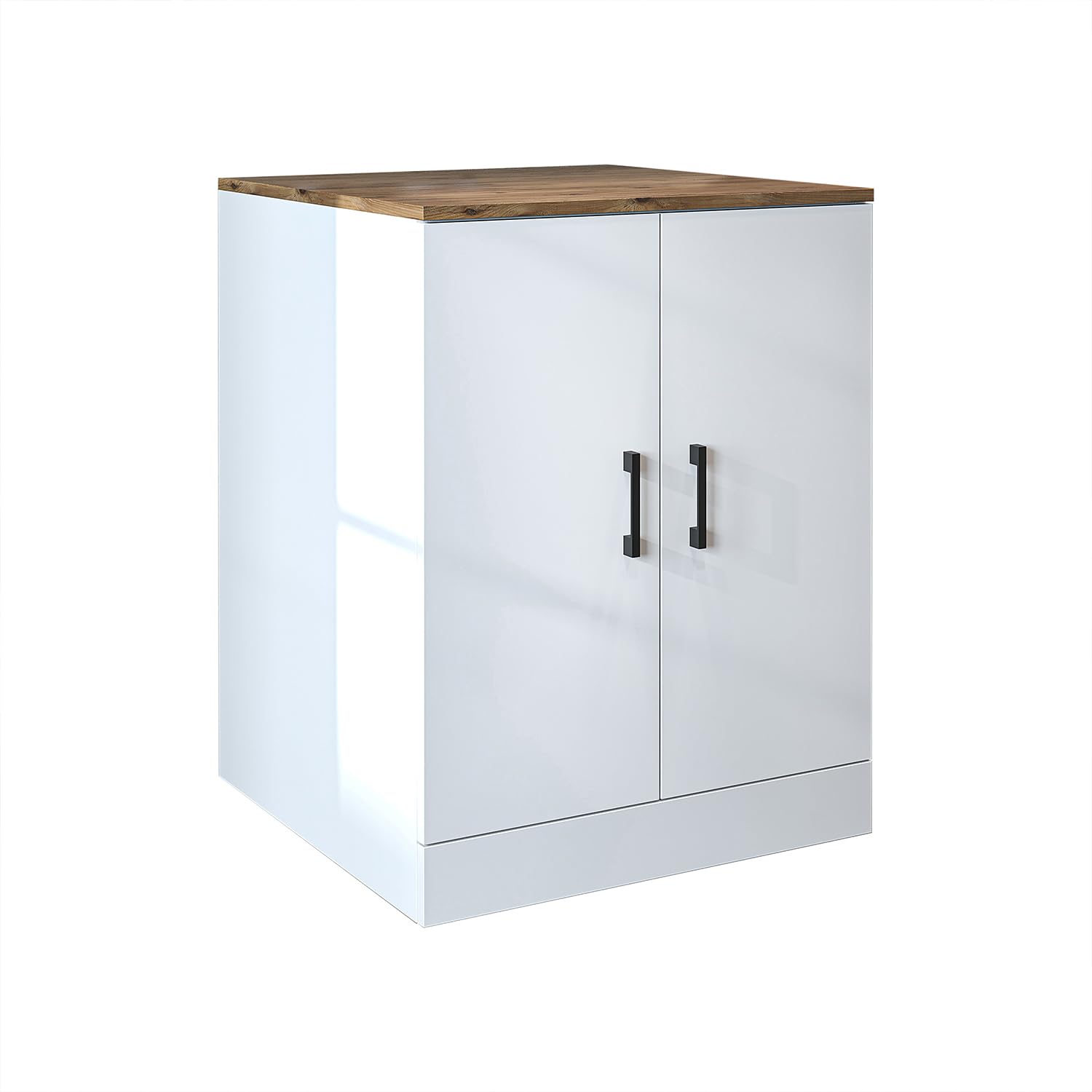 ROOMART, Badezimmer, Waschmaschinenschrank, Waschschrank, Waschmaschinenregal, Waschmaschinenüberbau - BHT: 70 x 180 x 69 cm (ohne Oberschrank, Weiß Eiche)