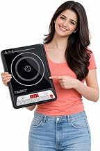 Drumstone Electric Cooking Stove 2000W with 15 Years Warranty | Infrared Cooktop with Push Button Panel, Digital Display, ...
