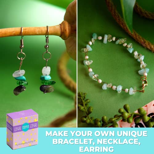 Modda Natural Stone Jewelry Making Kit - Includes Crystal, Chip Beads, Necklace, Bracelet, Earrings, Ring Making Supplies, Crafts For Adults, Beginners, Christmas Gift For Teens, Girls, Women, Moms #TOP2