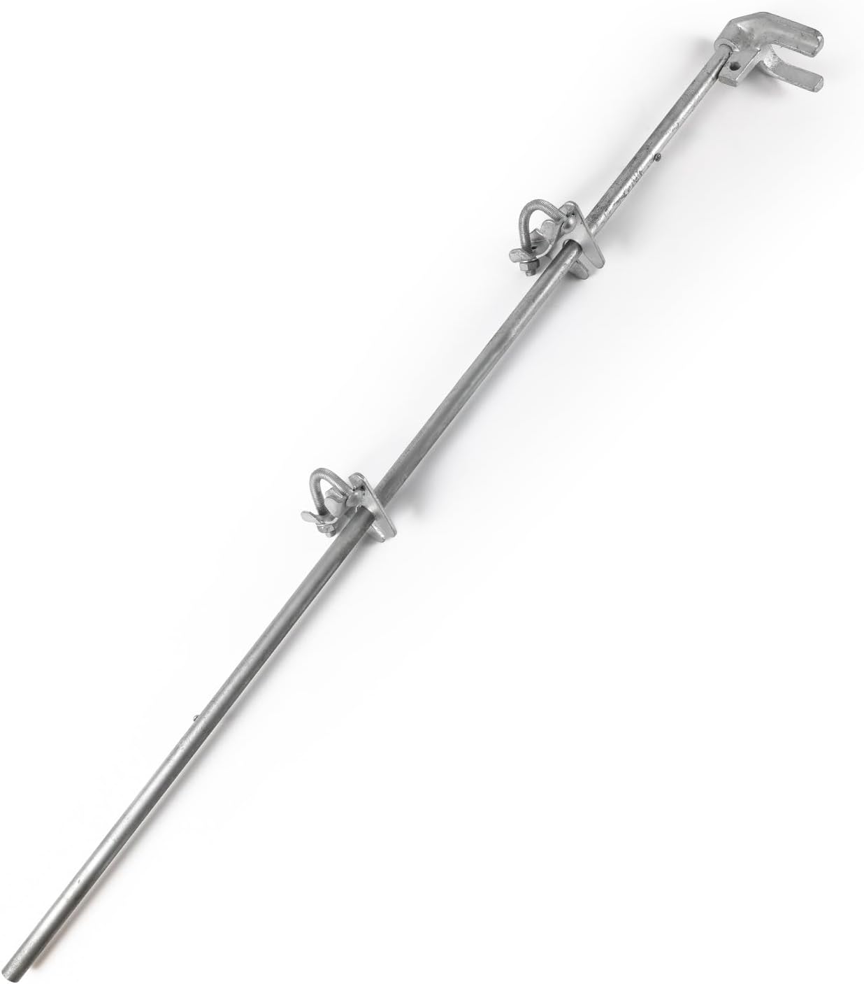 36" Chain Link gate Latch for Double Gate, Heavy Duty Pull Style Latch for 1-3/8" Frame, Galvanized Steel Gate Ground Bolt for Secure Fencing