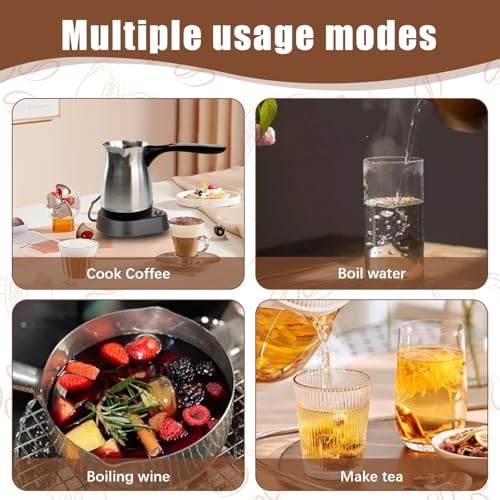 Cafetera eléctrica turca de acero inoxidable 600ml miniatura 5