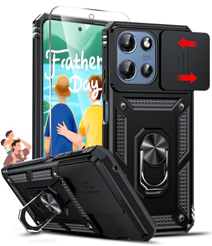 LeYi for Moto G-2025 Case/Moto G 2026 Phone Case/Moto G-Play 2026 Case: with Slide Camera Cover Screen Protector, Military-Grade Android Cover Funda para Magnetic Stand Motorola G5g 5G 2026, Black