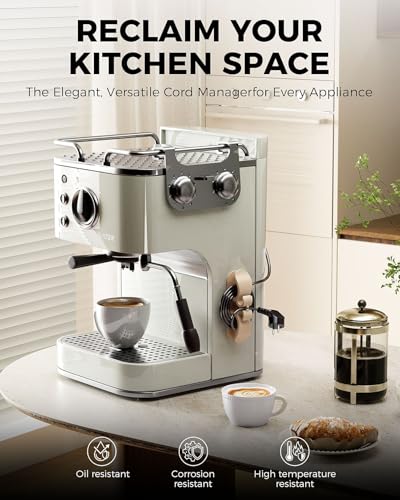 Image of 6 PCS Cord Organizer for Appliances, Upgraded Kitchen Appliance Cord Organizer Stick On Appliance Wire Organizer Wire Keeper for Kitchen Appliances Mixers, Coffee Maker, Pressure Cooker, Toasters