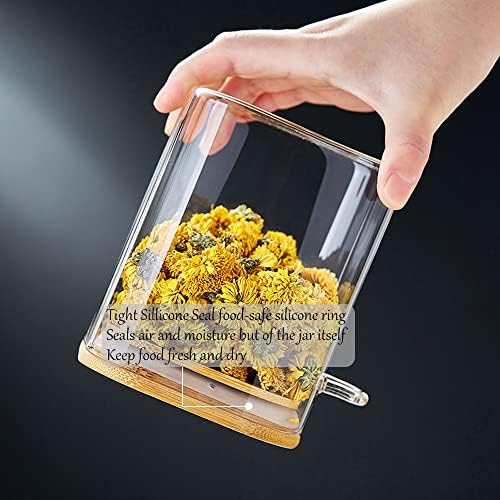 Glass Storage Jars with Airtight Lid and Spoon,Food Storage Jars,Overnight Oats Containers with Lids,Airtight Kitchen Canisters Jars for Coffee,Tea,Sugar,Cookie,Spice,Bath Salt Containers 27OZ/800ML