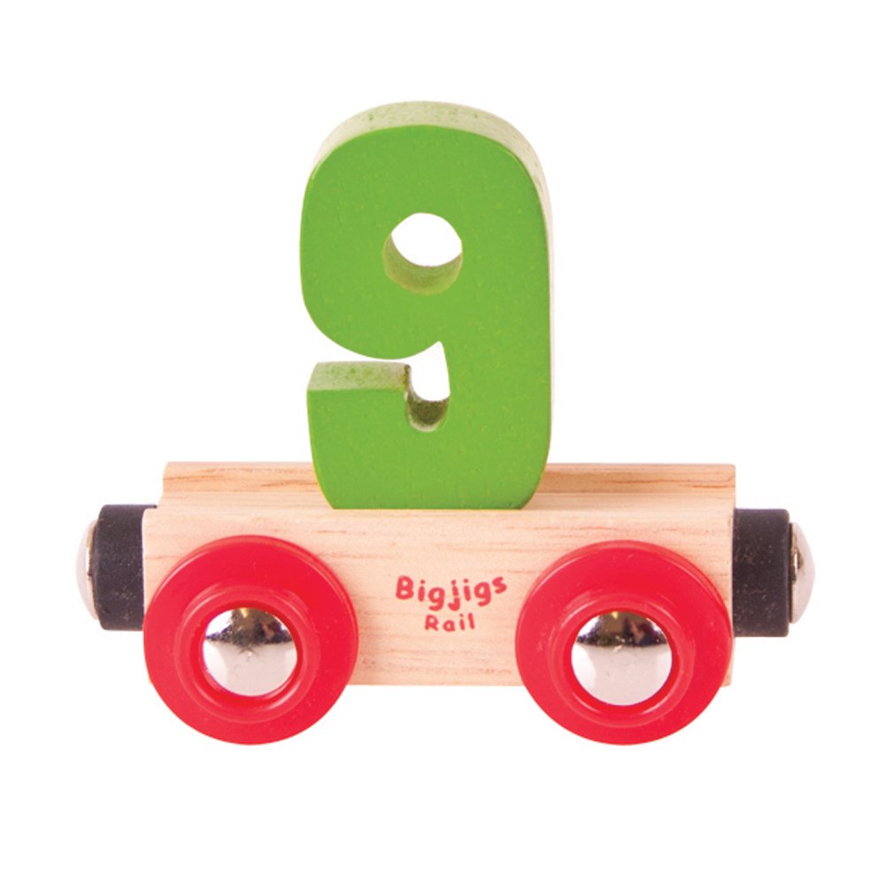 Bigjigs Rail Rail Name Number 9 (Green) โ image 1