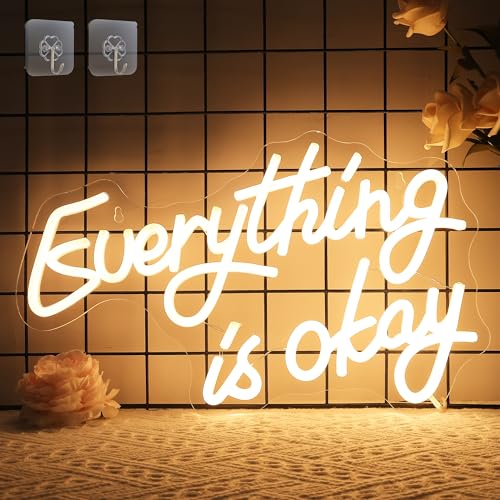 Image of Attivolife Everything Neon Sign for Wall Decor, Light up Inspire LED Lamp with Dim USB Powered, Encourage Gifts Unique Decor for Home Living Room Shop Teahouse Birthday Christmas Day
