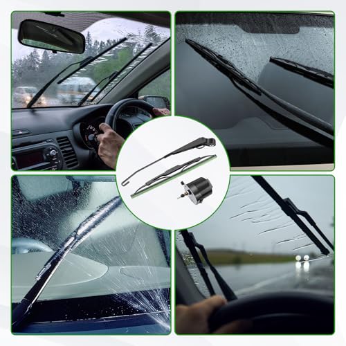 KAOLALI Scheibenwischermotor 12V Universal 105° Wischermotor mit Wischerarm für Traktor, Wohnmobile, Wohnwagen, Fischerboote, Traktoren