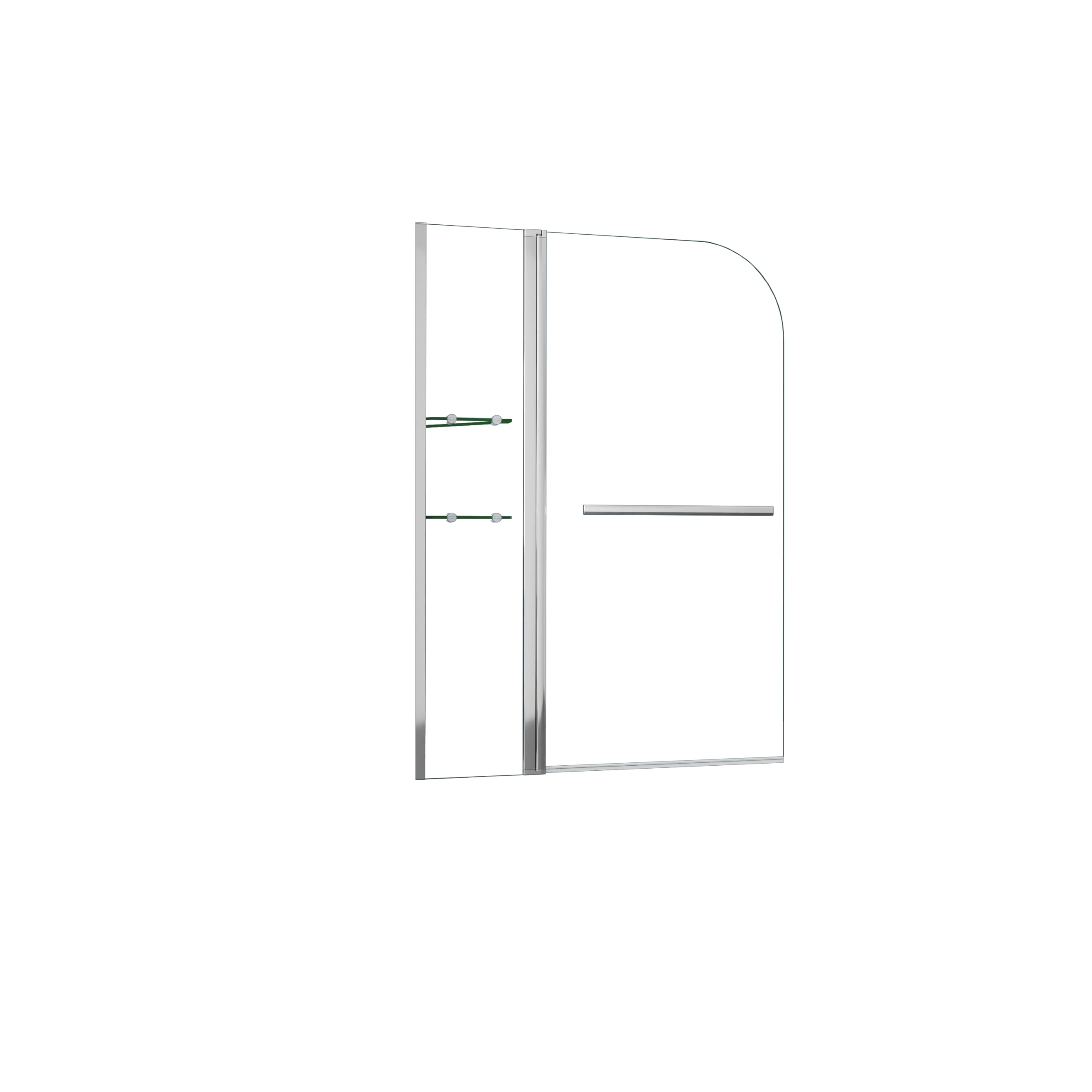 AICA Mampara de Bañera Abatible Giratoria Cristal Templado 6 mm con 2 Repisas y un Toallero Tamaño:(1195-1200) x1400mm
