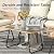 LEX CRAFT 4-Piece Wicker Outdoor Patio Furniture Set with Cushions & Tempered Glass Table, All-Weather Rattan Bistro Set with Loveseat Chairs Table Soft Cushions for Garden, Porch, Backyard (Beige)