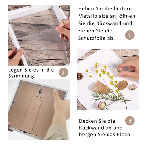 Bilderrahmen zum Befüllen, Objektrahmen Tiefer 3 cm, Tiefer Bilderrahmen zum Befüllen 30 x 30 cm, mit Transparente Acrylplatte, Quadratischer Stereoskopischer Rahmen, für Hochzeitsstrauß, DIY