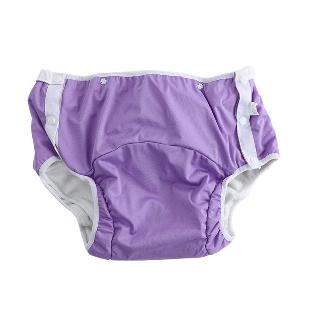 Adult Washable Cloth Diaper Side Open Adjustable Size Ultra Absorbent Breathable Waterproof Incontinence Diaper Cloth for Old Man and Disabled,B,XL