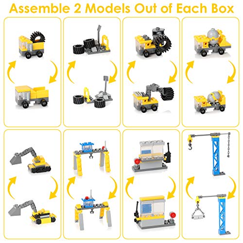 image for Batlofty 16-in-1 Construction Site Vehicles Toy Set, Construction Truc