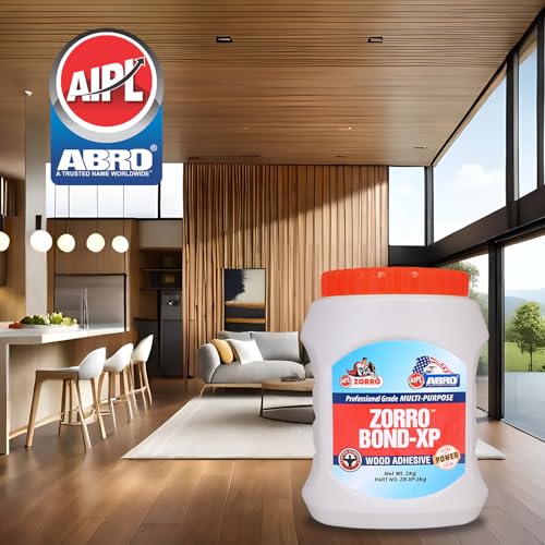 Image of ABRO ZORRO BOND-XP Wood Adhesive Professional Grade Multi-Purpose Water-Resistant Heavy-Duty Glue with Extreme High Bond Strength for Woodwork Furniture Home Office (2Kg)