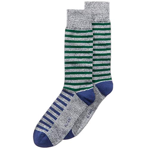 Alfani Mens Striped Midweight Socks, Green, 10-13