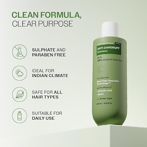 Miniatura 7 de Bare Anatomy Expert Champú anticaspa dirigido al cuero cabelludo graso y desprende copos secos, elimina los copos de caspa, alivia el exceso de
