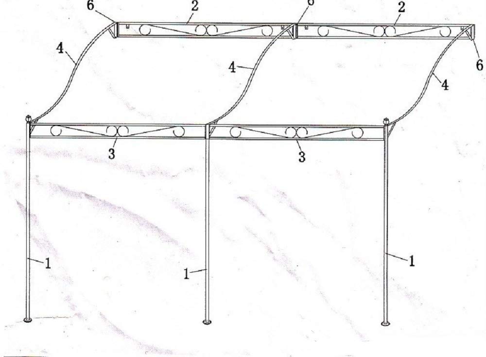 PAPILLON Gazebo in Metallo a Muro Minorca 3x4 MT - PENSILINA Giardino - PERGOLA