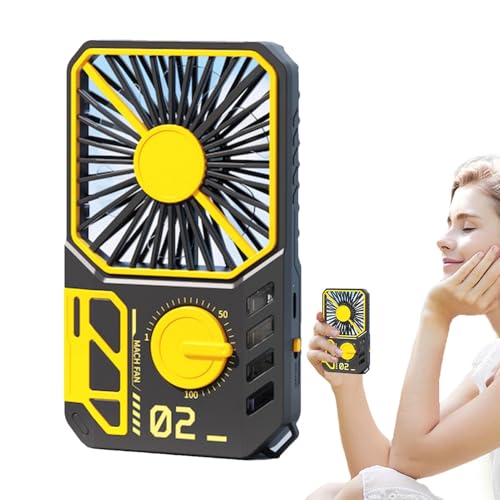 Poderoso ventilador portátil, fanático personal de la mano - Ventilador de viajes personales de 100 velocidades,Potente enfriador de soplador ajustable sin pasos para acampar al aire libre en casa