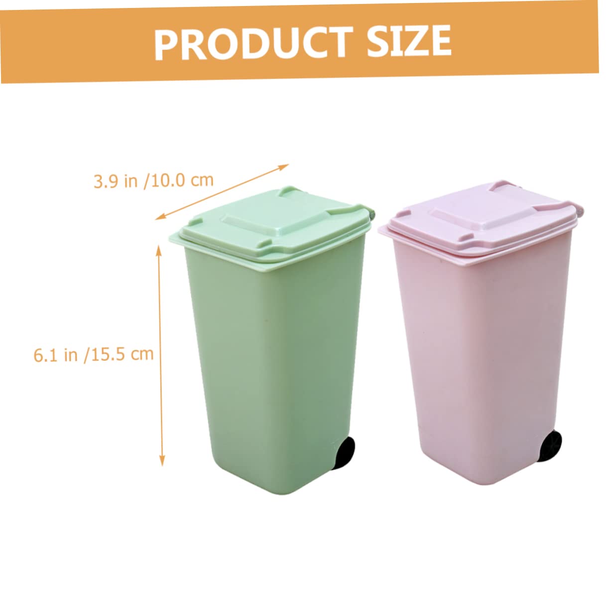 OFFSCH 2pcs Mini Trash Can Garbage Can for Kitchen Desk Trash Can Pink Kitchen Pink with Lid Small Bin Small Trash Bin Trashcan Mini Trashcan Litter - Image 3