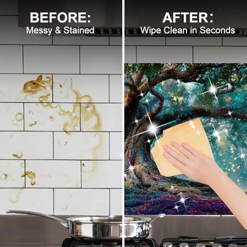 Image of Enchanted Tree Kitchen Backsplash Peel and Stick, 35.4x23.6 in