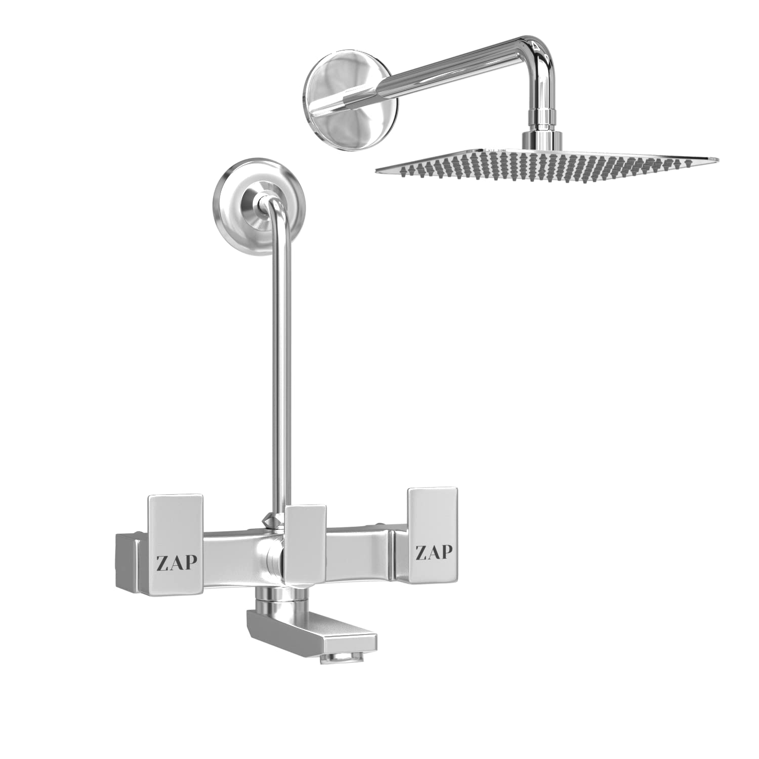 ZAP SKODA Series 100% Full Brass Wall Mixer with Overhead Shower System Set and 125mm Long Bend Pipe For Bathroom (Chrome Finish) (B08K3RR7MQ) Amazon Price History, Amazon Price Tracker