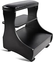 Kalolary Riposo del piede di pedicure, Piede manicure riposati con ruote in pelle di bellezza di bellezza di bellezza poggiapiedi poggiapiedi per uso di saloni facili da fare (Nero)
