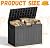 GGYI 50 GallonOutdoor Storage Box,Resin Deck Boxes Waterproof, IndoorOutdoor Bin for Package Delivery, Patio Cushions, Gardening Tools, Lockable, UV Resistant