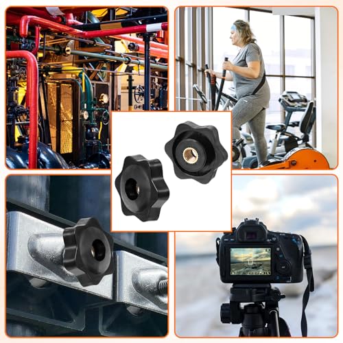 Sterngriffmutter M6 6 Stück, Rändelmutter Äußerer Durchmesser 32mm Sterngriffmutter Innengewinde Messing Flügelmuttern für Maschinen und Anlagen, Möbel, Werkzeugmaschinen, Fitnessgeräte