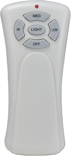3-Speed Fan and Light Remote Control for AC Motor Fans, White