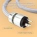 Tertullus HiFi Audiophile AC Highend Audio Power Cable 3-Prong 14AWG Audiophile Power Cord 125V 15A Silver Power Cable (1M / 3.28FT)