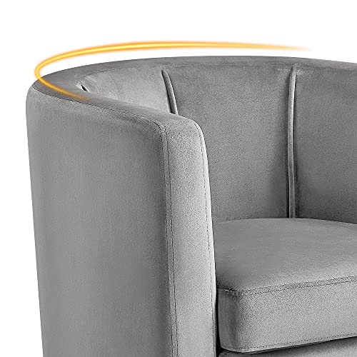 Yaheetech Accent Chair, Modern Armchairs, Upholstered Barrel Sofa Chair For Living Room Bedroom Waiting Room, Set Of 2, Gray #TOP7