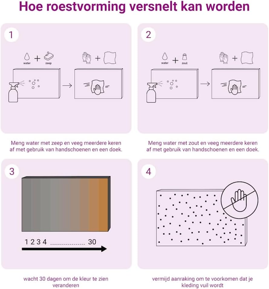 Close-up of the internal steel frame and support brackets of the planter