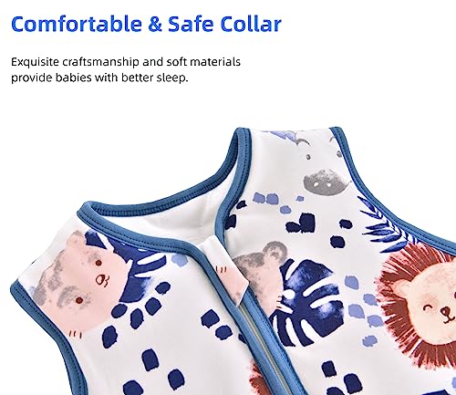 Chilsuessy Baby Schlafsack Mit Beinen 2.5 Tog Winter Unisex Ganzjahres Mit Füßen, Dschungel Löwe, 70cm/Baby Höhe 75-85cm – Ansicht 2