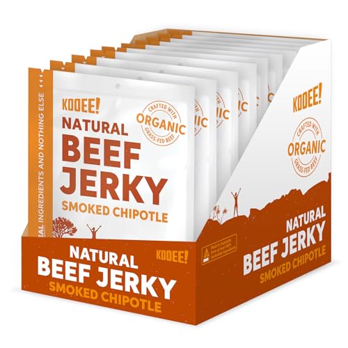 KOOEE! Grass-fed Beef Jerky Smoked Chipotle, 10 Count, Smoked Chipotle