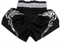 Vista 66 de Fluory - Pantalones cortos de lucha para muay thai, shorts de MMA, ropa de entrenamiento para lucha en jaula, grappling, artes marciales, kickboxing