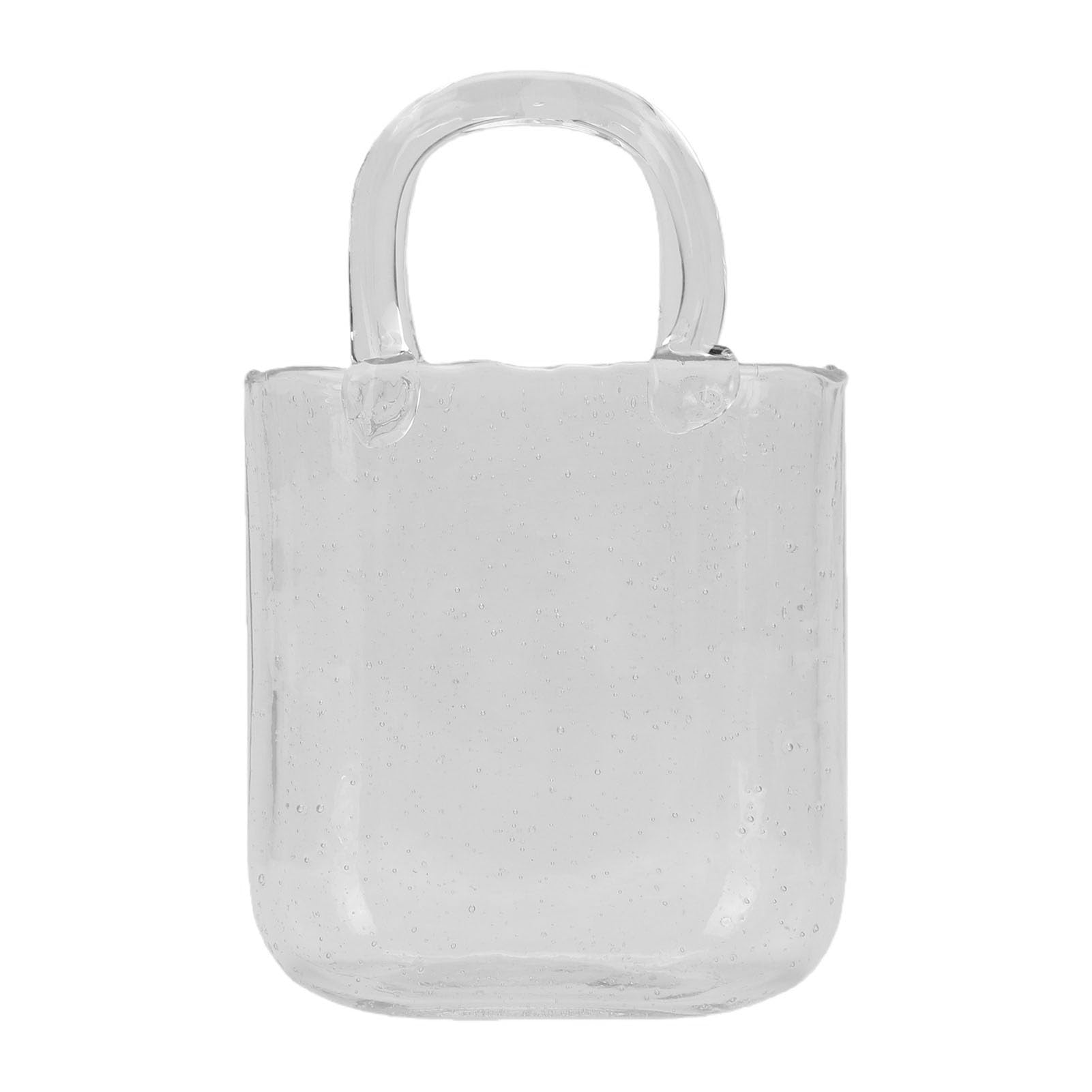 Monedero de vidrio para bebidas de diseño novedoso con asa y cristal transparente de 550 ml