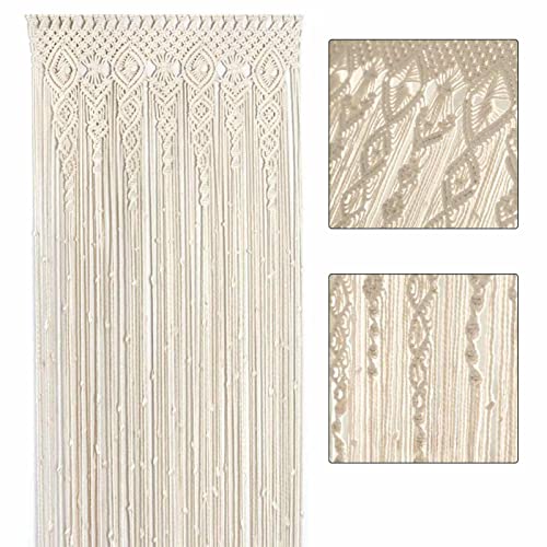 Rideaux en macramé faits main et perles de bambou pour pergola et fenêtre