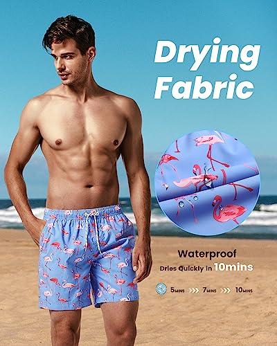 Image of maamgic Mens Slim Fit Swim Shorts Swim Trunks 7 inch Quick Dry Mens Bathing Suits with Mesh Lining
