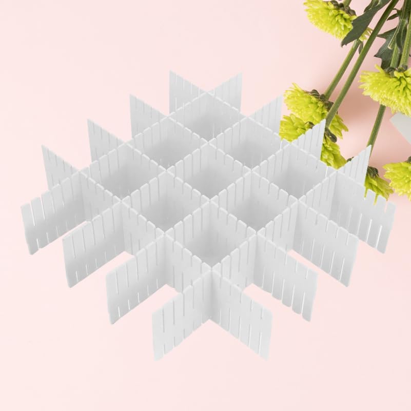 8 Piece White Plastic Drawer Divider Board Organizer for Drawers