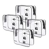 TSA Approved Clear Travel Toiletry Bag wih Zippers Carry-on Travel Accessories Quart Size Toiletries Cosmetic Pouch Makeup Bags for Men and Women (4pcs)