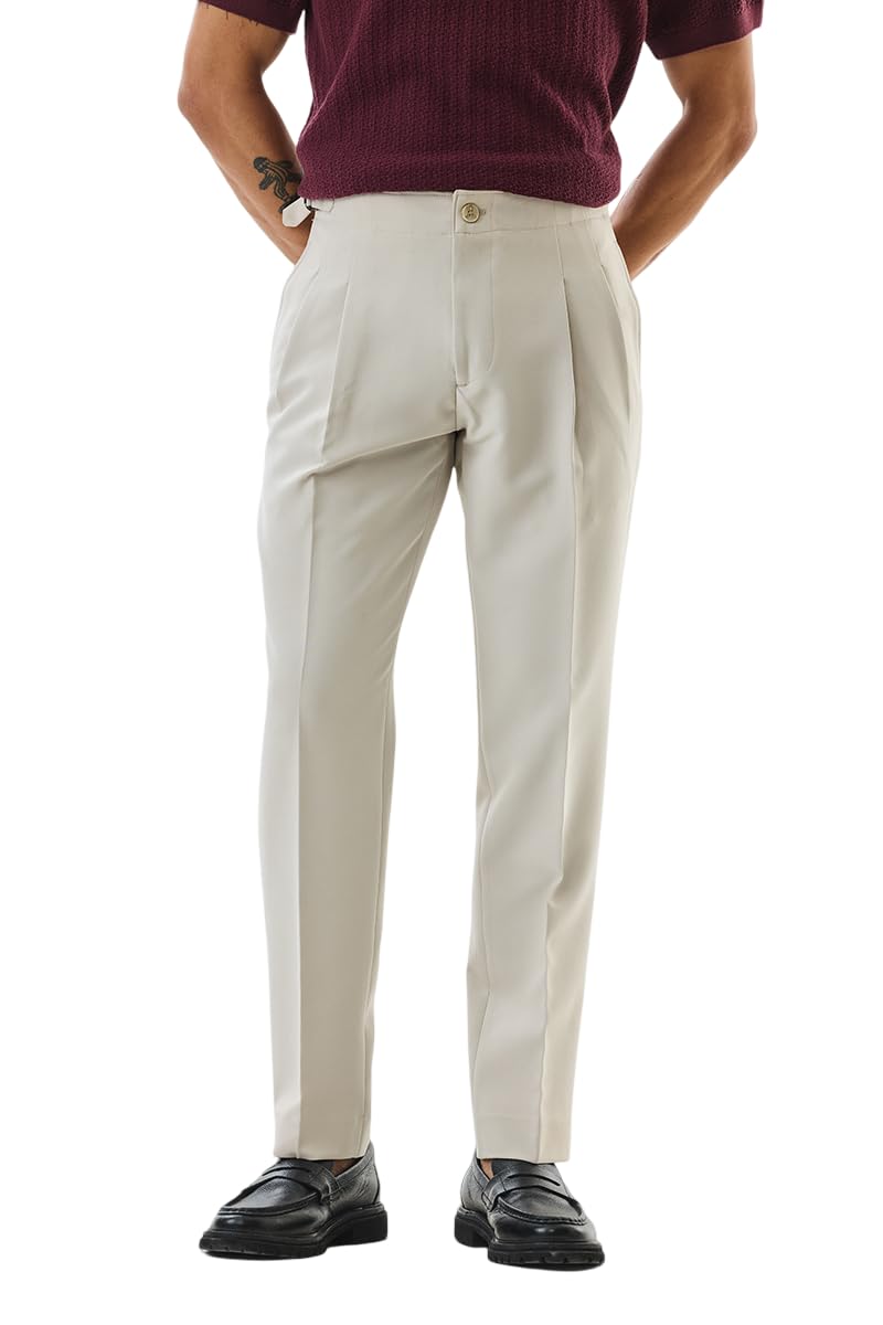 snitch Men Formal Trousers | Slim Fit Pleated Front Woven Design | Durable Polyester Blend & Smooth Texture for Office & Street Wear-picture-20