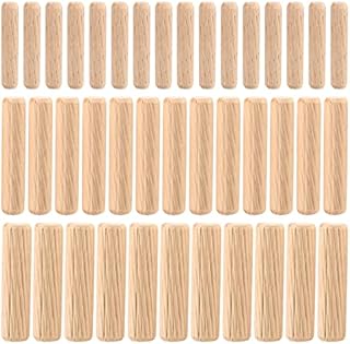90 Pcs Wooden Dowels Assorted, M6 M8 M10 Wood Plugs Dowel Rods, Woodwork Pins Tapered and Ribbed for Grooved Fluted, Craft, DIY, Carpentry