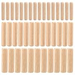90 Pcs Wooden Dowels Assorted, M6 M8 M10 Wood Plugs Dowel Rods, Woodwork Pins Tapered and Ribbed for Grooved Fluted, Craft, DIY, Carpentry (3 models-90)