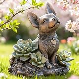 IVCOOLE Solar Dog Statue with Lantern